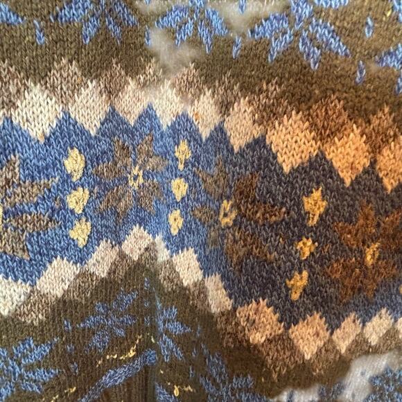 Chunky warm women's Vintage Liz Claiborne sweater M warm cozy wool fishermancore - Picture 8 of 8